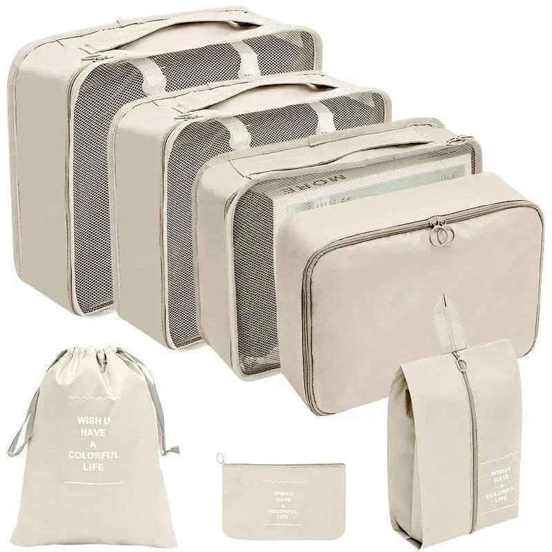 Koffer - Organizer Set 10 - teilig Packwürfel mit Mesh - Sichtfenster Schuhbeutel Kosmetik - Tasche Wäschesäcke aus Polyester - Bolania