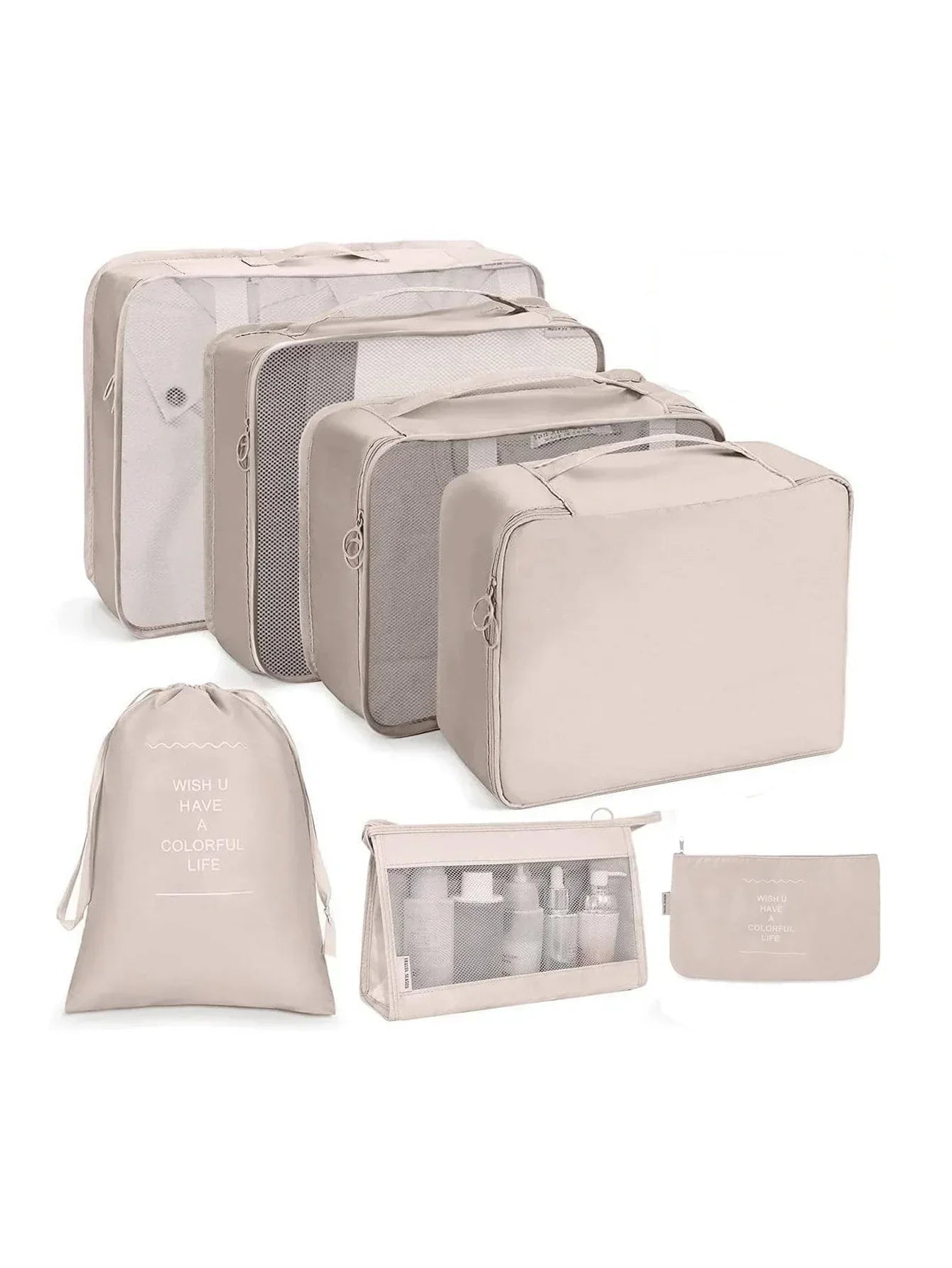 Koffer - Organizer Set 10 - teilig Packwürfel mit Mesh - Sichtfenster Schuhbeutel Kosmetik - Tasche Wäschesäcke aus Polyester - Bolania