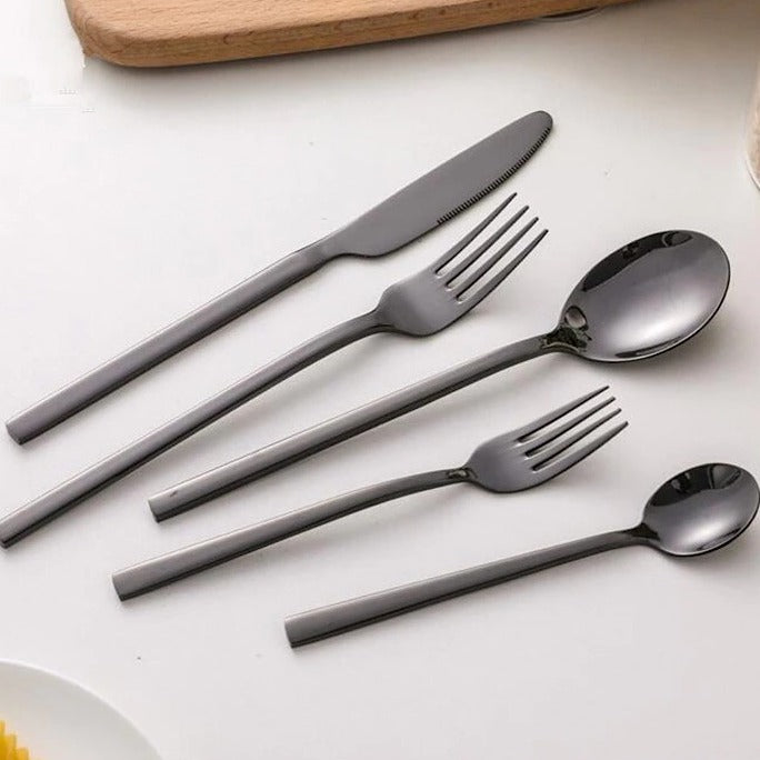 Cutlery Set 30-piece Made of 18/10 Stainless Steel for 6 People Polished Dishwasher Safe FDA-Approved Modern Design