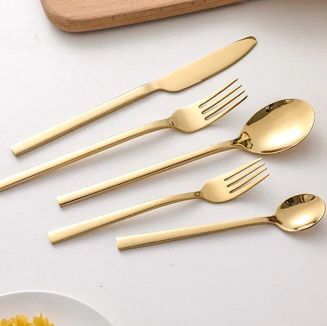 Cutlery Set 30-piece Made of 18/10 Stainless Steel for 6 People Polished Dishwasher Safe FDA-Approved Modern Design