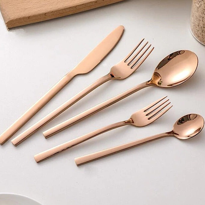 Cutlery Set 30-piece Made of 18/10 Stainless Steel for 6 People Polished Dishwasher Safe FDA-Approved Modern Design