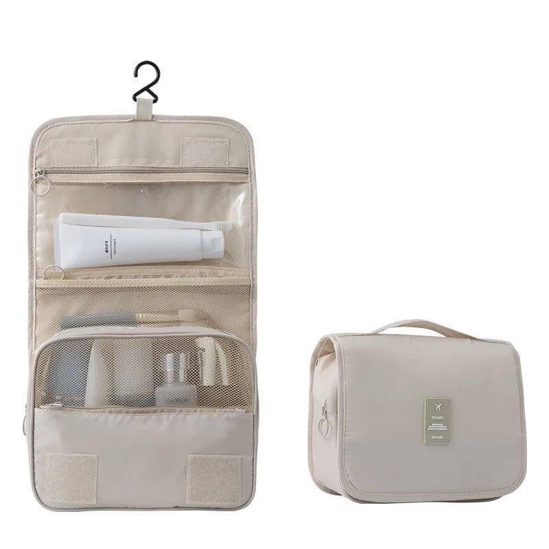 Kulturbeutel zum Aufhängen für Reisen mit Haken Wasserabweisend Polyester Mehrere Fächer mit PVC - Sichtfach und Mesh - Tasche 40 cm - Bolania