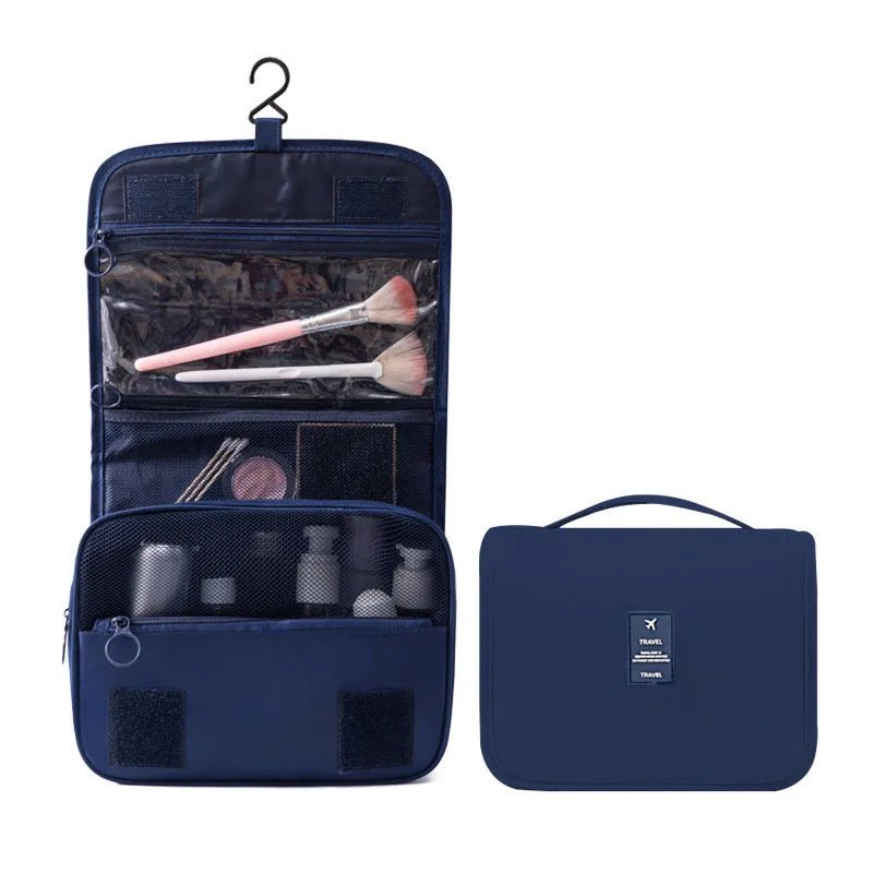 Kulturbeutel zum Aufhängen für Reisen mit Haken Wasserabweisend Polyester Mehrere Fächer mit PVC - Sichtfach und Mesh - Tasche 40 cm - Bolania