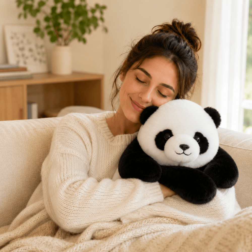 Kuscheltier Umarmungskissen mit Langen Armen, Weiches Plüschkissen aus Kurzplüsch-Polyester, Füllung aus PP-Baumwolle und Mikroperlen, Unisex für Kinder und Erwachsene - Bolania
