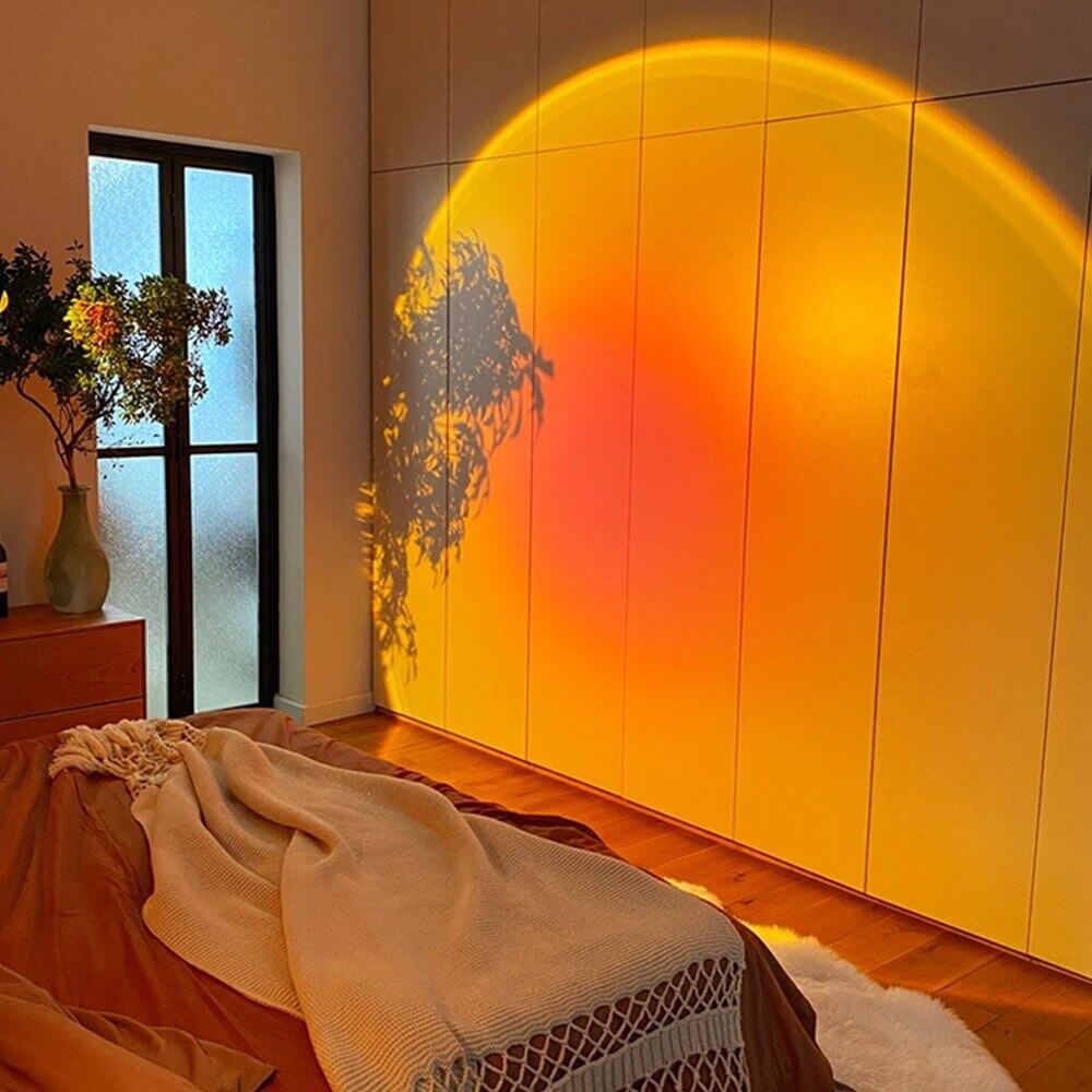 Sunset Projector Lamp with Color Change and Remote Control Atmospheric LED Light Effects for Bedroom Living Room and Photo Shoots