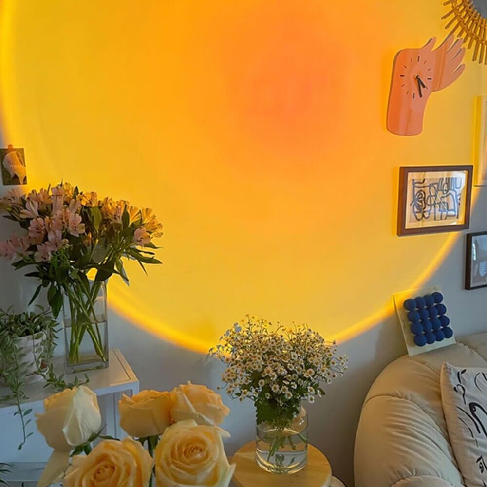 Sunset Projector Lamp with Color Change and Remote Control Atmospheric LED Light Effects for Bedroom Living Room and Photo Shoots