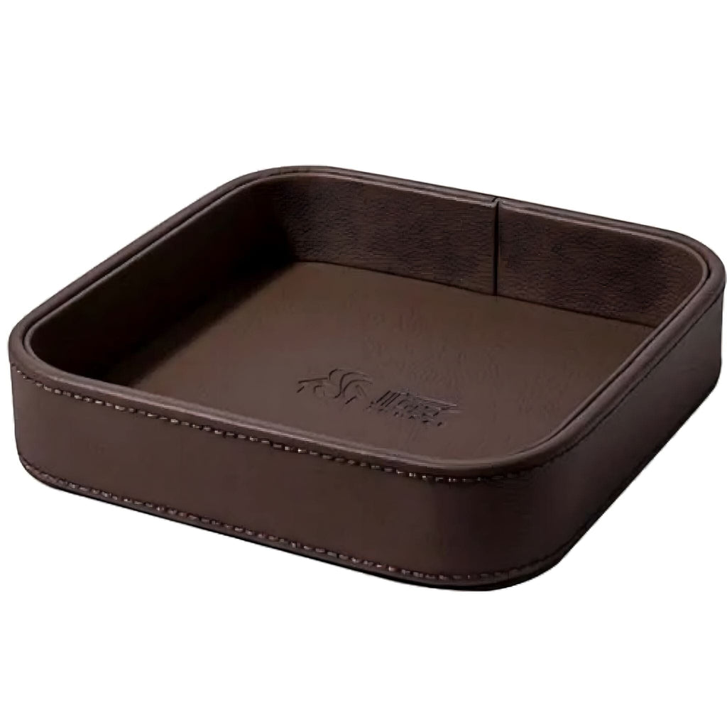 PU Leather Jewelry Tray, Foldable with Raised Edge, for Rings, Keys, Watches
