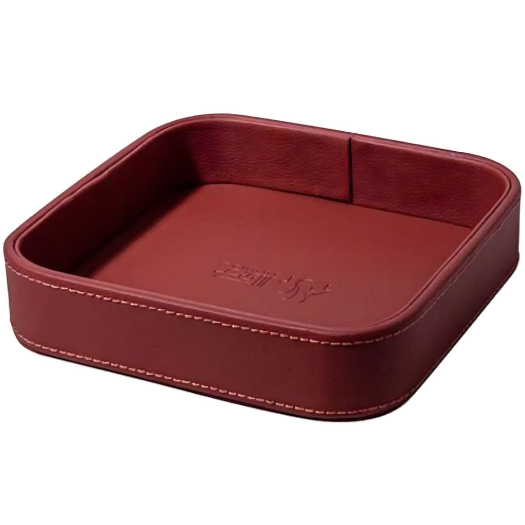 PU Leather Jewelry Tray, Foldable with Raised Edge, for Rings, Keys, Watches