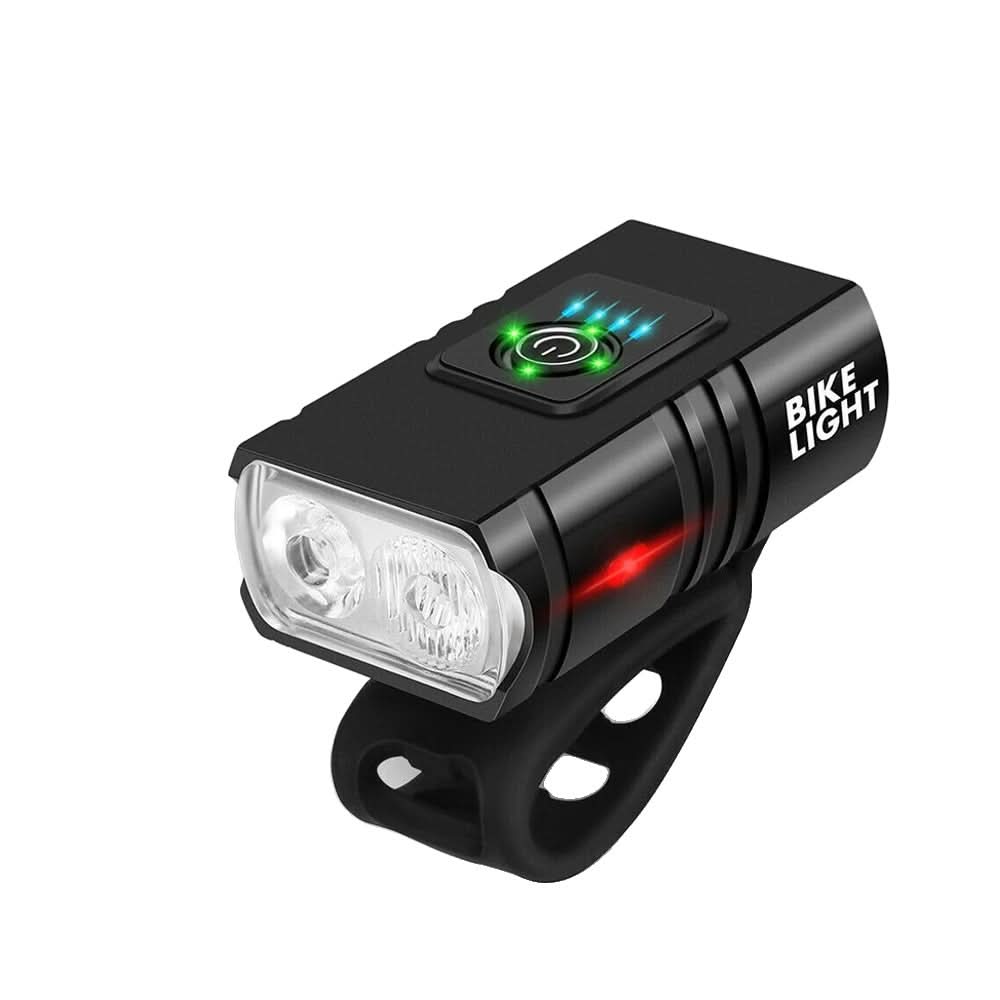 LED Bicycle Light USB Rechargeable with Dual LED 6 Lighting Modes 360 Degree Rotatable Mount Aluminum Casing Splash-Proof