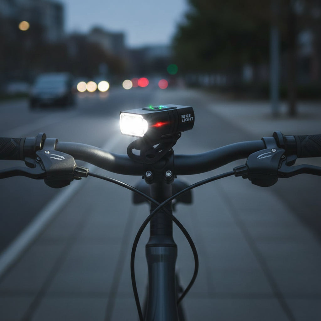 LED Bicycle Light USB Rechargeable with Dual LED 6 Lighting Modes 360 Degree Rotatable Mount Aluminum Casing Splash-Proof