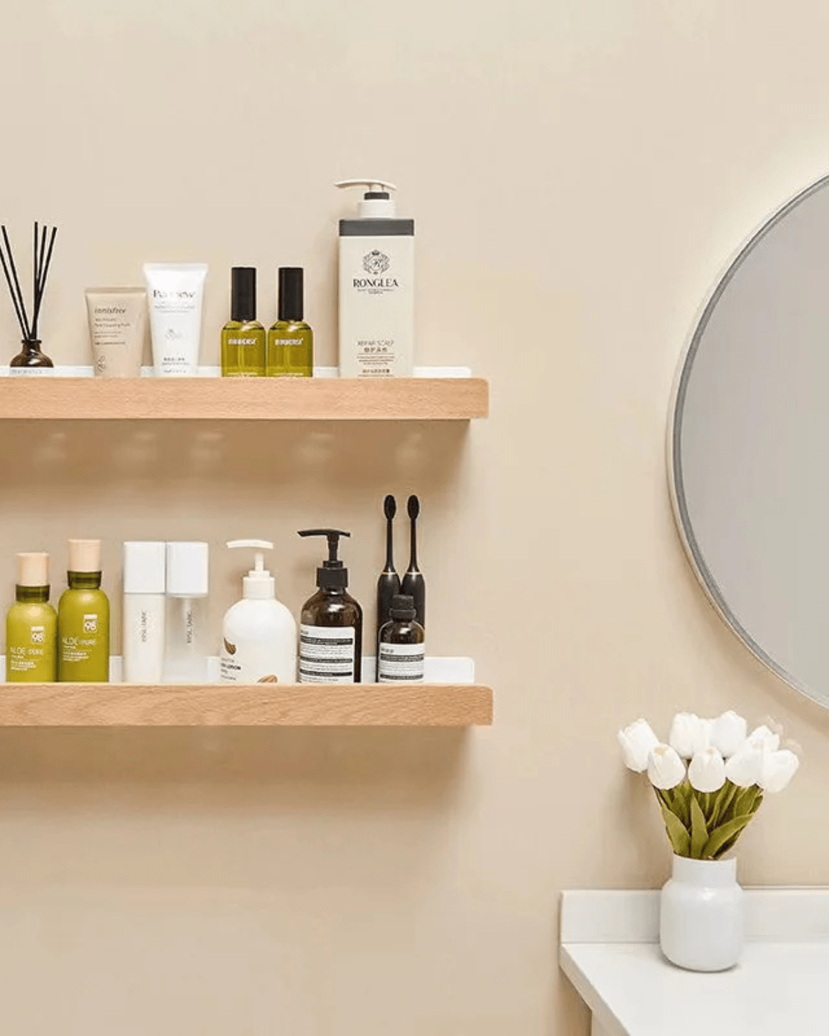 Linea Épure – Elegantes Wandregal aus Massivholz - Bolania