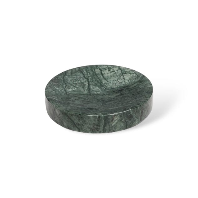 Bathroom Set in Green Marble Look with Gold, Soap Dispenser, Toothbrush Holder, Tray