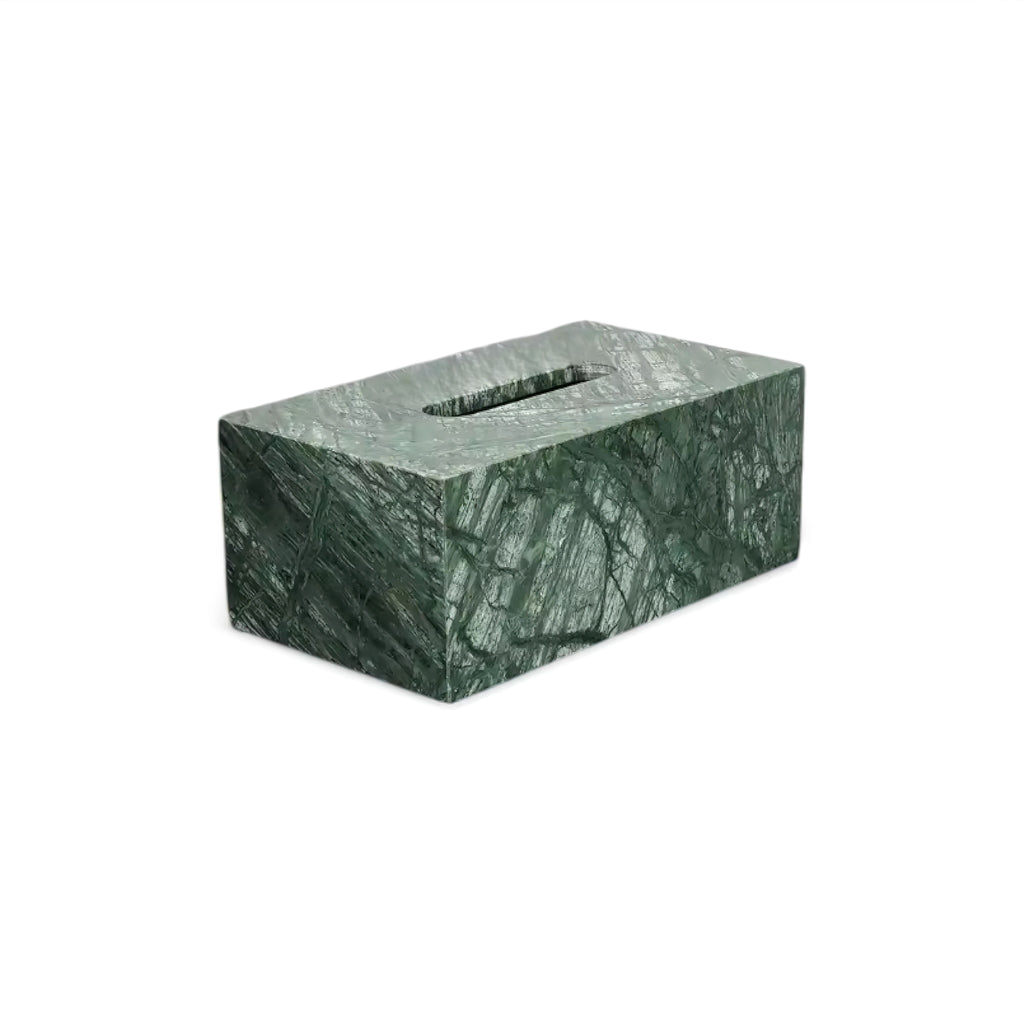 Bathroom Set in Green Marble Look with Gold, Soap Dispenser, Toothbrush Holder, Tray