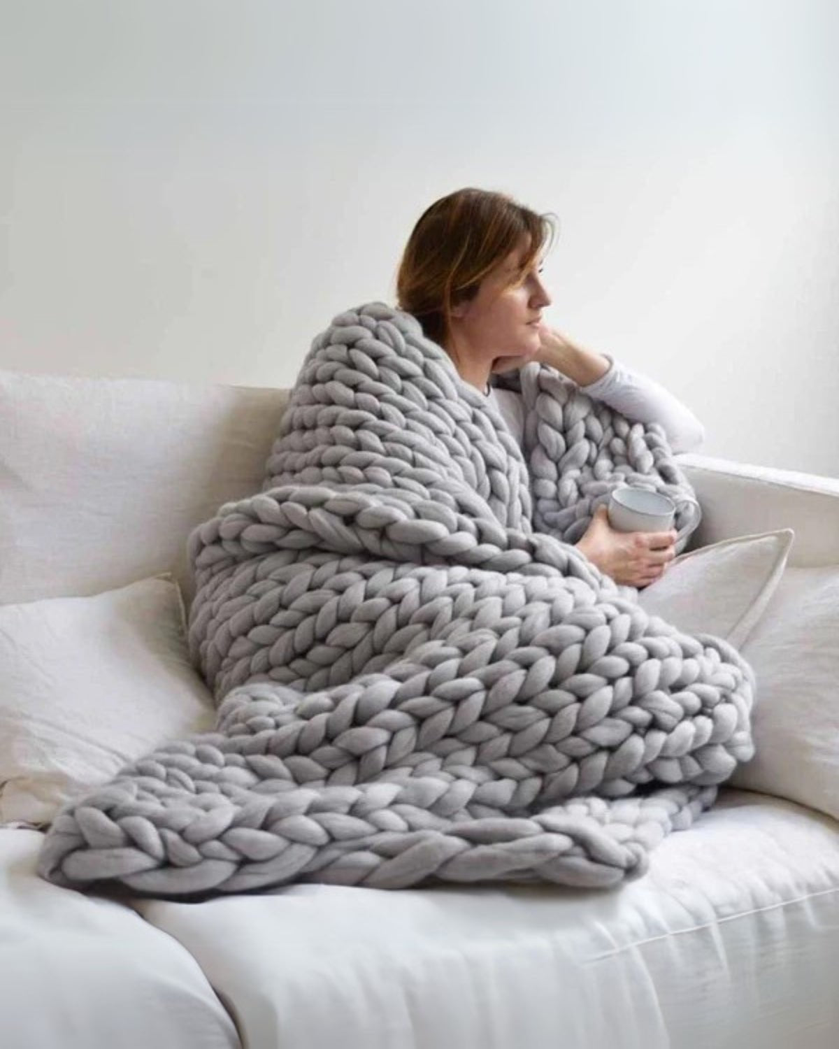 Majesté Luxe – Handgestrickte Kuscheldecke mit Extrastarker Struktur - Bolania