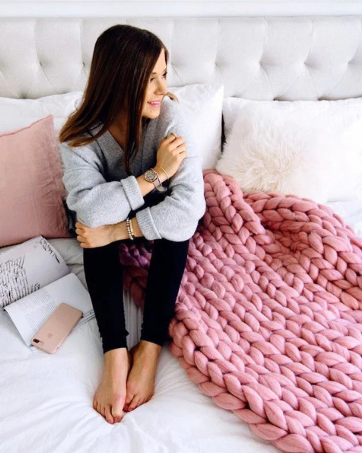 Majesté Luxe – Handgestrickte Kuscheldecke mit Extrastarker Struktur - Bolania