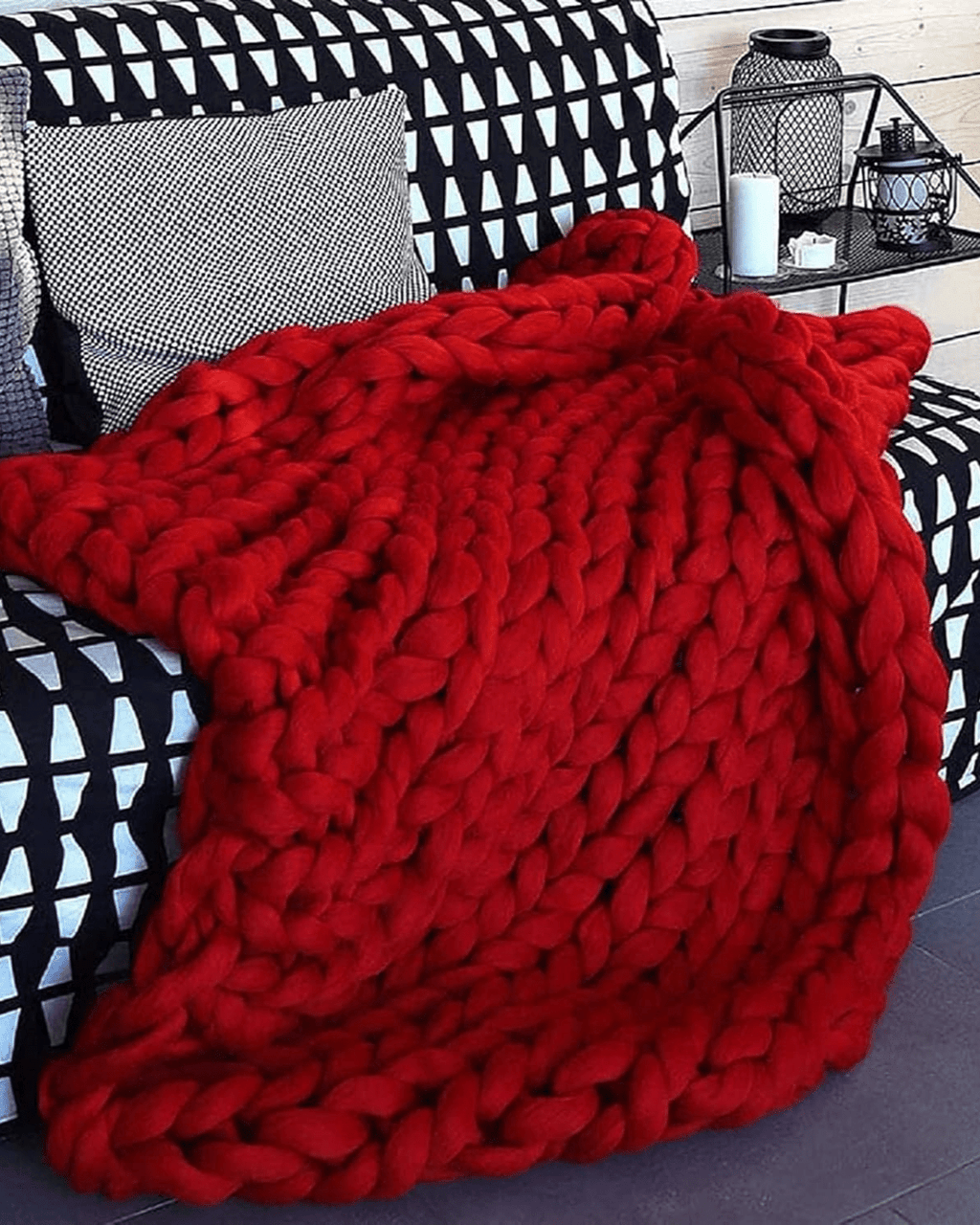 Majesté Luxe – Handgestrickte Kuscheldecke mit Extrastarker Struktur - Bolania