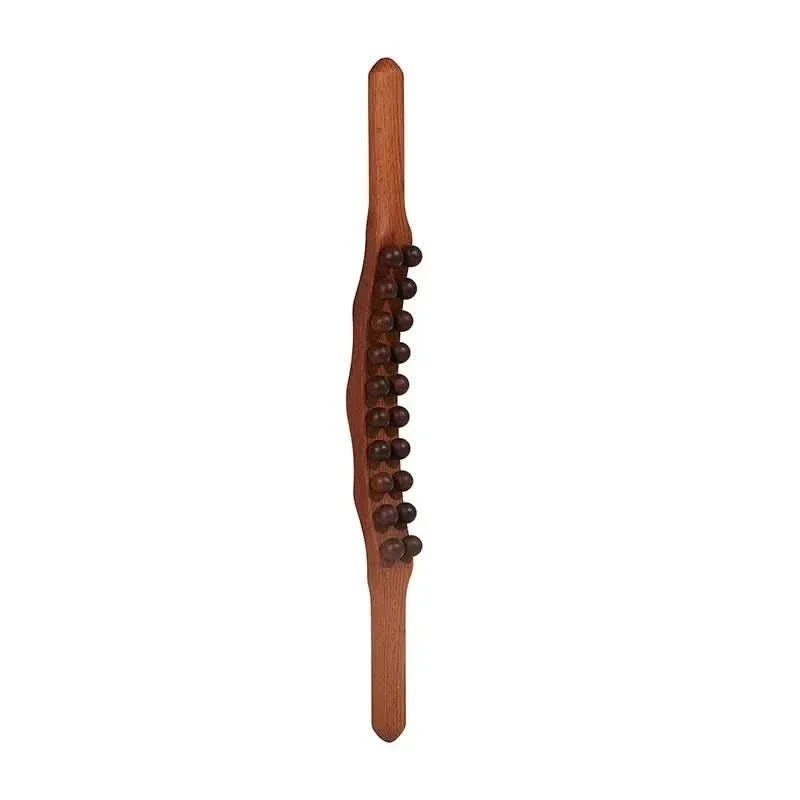 Massagestab aus Naturholz für Gua Sha 60 cm mit Acht Massagekugeln Ergonomisch für Rücken Nacken und Beine - Bolania