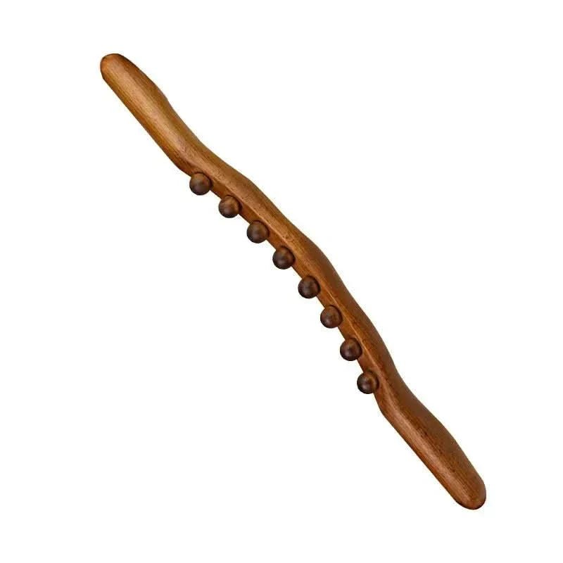 Massagestab aus Naturholz für Gua Sha 60 cm mit Acht Massagekugeln Ergonomisch für Rücken Nacken und Beine - Bolania