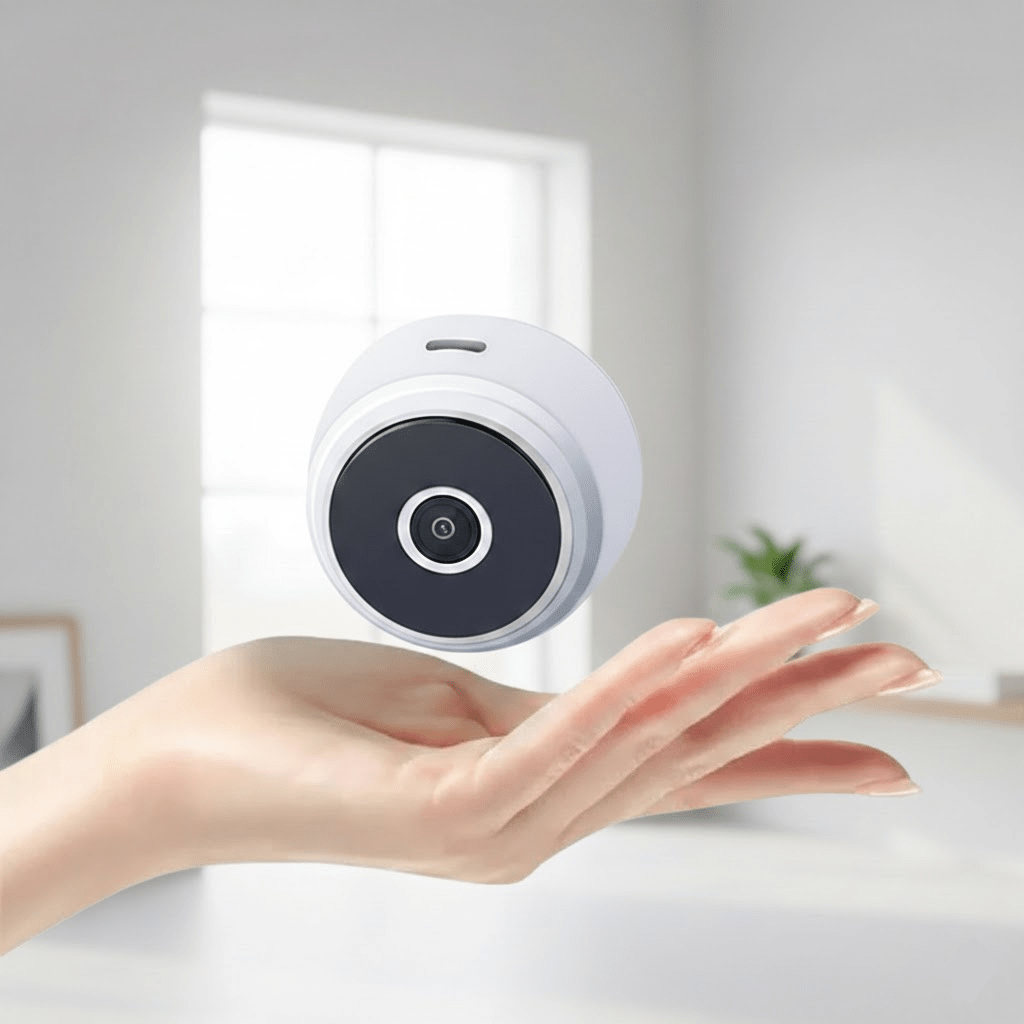 Mini WLAN Überwachungskamera mit Nachtsicht und Bewegungserkennung, 150° Weitwinkel, Live-Zugriff per App - Bolania