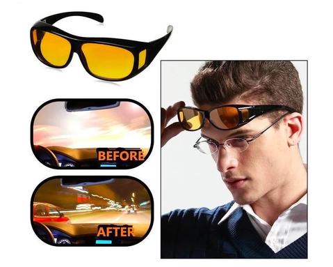 Nachtfahrbrille mit Gelb Getönten Gläsern Anti - Blendung Überzieh - Modell für Brillenträger und Tag - Nacht Funktion - Bolania