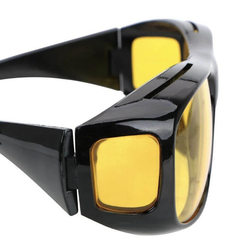 Nachtfahrbrille mit Gelb Getönten Gläsern Anti - Blendung Überzieh - Modell für Brillenträger und Tag - Nacht Funktion - Bolania