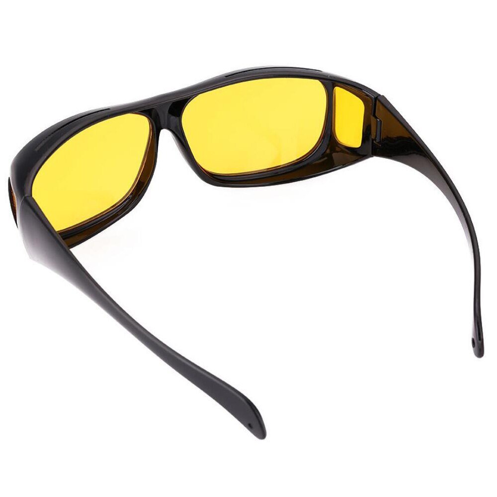 Nachtfahrbrille mit Gelb Getönten Gläsern Anti - Blendung Überzieh - Modell für Brillenträger und Tag - Nacht Funktion - Bolania