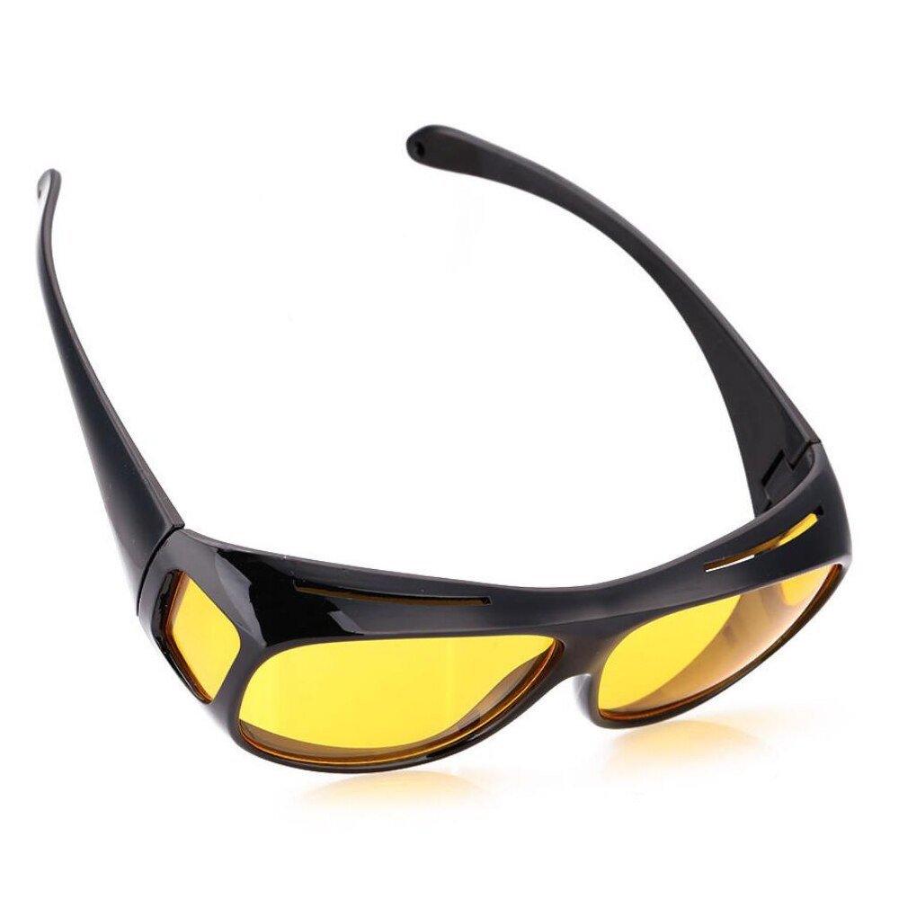 Nachtfahrbrille mit Gelb Getönten Gläsern Anti - Blendung Überzieh - Modell für Brillenträger und Tag - Nacht Funktion - Bolania