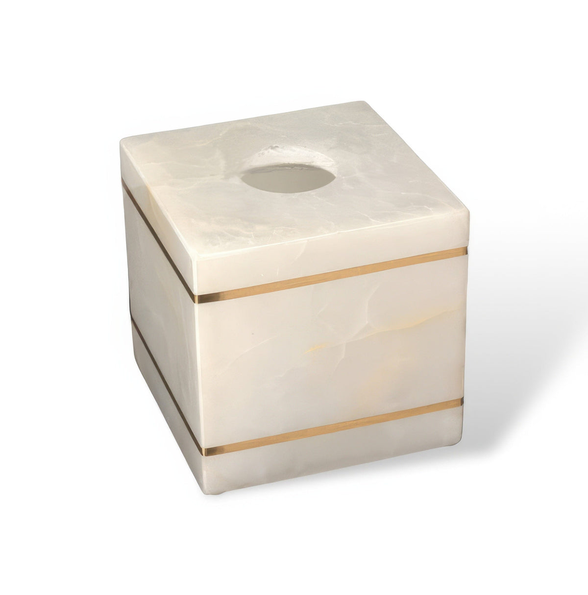 Bathroom Set in Marble Look with Gold Rim, Soap Dispenser, Toothbrush Holder, Tray