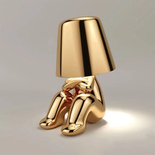 Cordless Table Lamp with USB Rechargeable Battery, Figurative Design, Dimmable, for Nightstand and Shelf