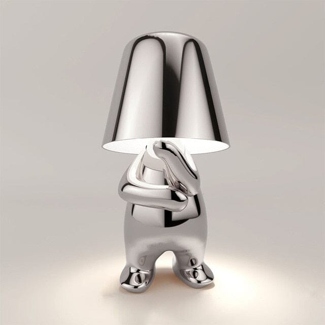 Cordless Table Lamp with USB Rechargeable Battery, Figurative Design, Dimmable, for Nightstand and Shelf