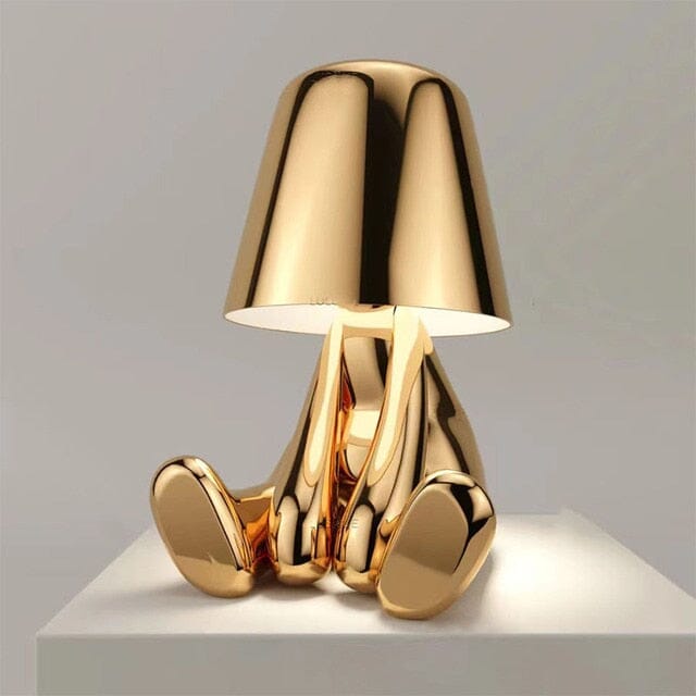 Cordless Table Lamp with USB Rechargeable Battery, Figurative Design, Dimmable, for Nightstand and Shelf