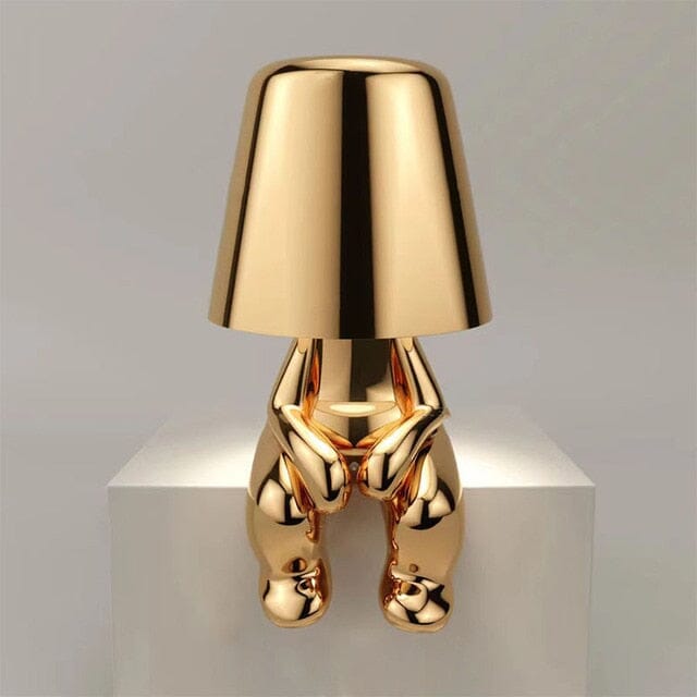 Cordless Table Lamp with USB Rechargeable Battery, Figurative Design, Dimmable, for Nightstand and Shelf