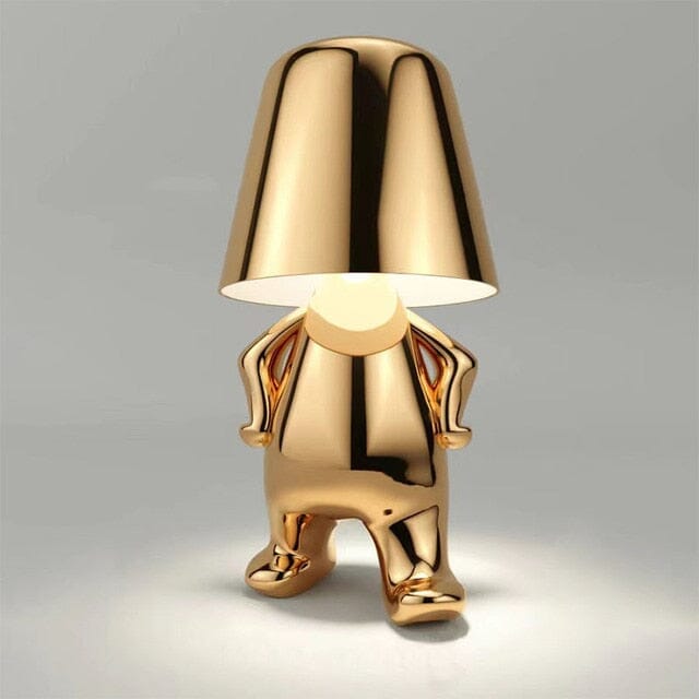 Cordless Table Lamp with USB Rechargeable Battery, Figurative Design, Dimmable, for Nightstand and Shelf