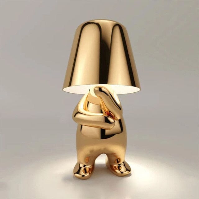 Cordless Table Lamp with USB Rechargeable Battery, Figurative Design, Dimmable, for Nightstand and Shelf