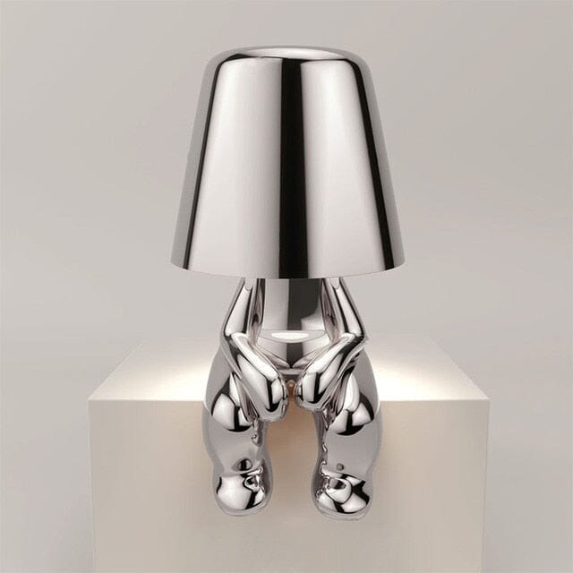 Cordless Table Lamp with USB Rechargeable Battery, Figurative Design, Dimmable, for Nightstand and Shelf