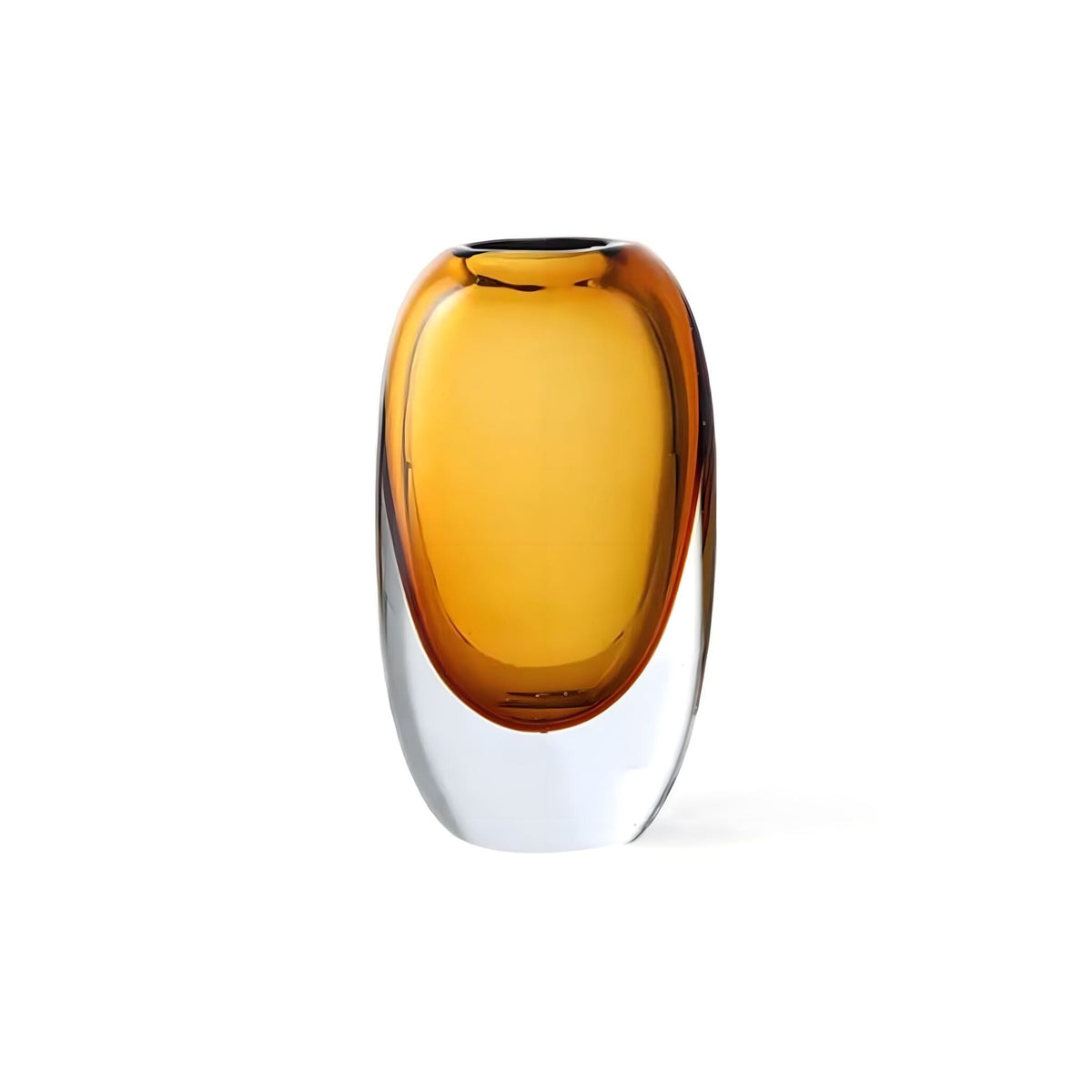 Vase Made of Thick-Walled Smoked Glass with a Narrow Opening, Solid Base, Three Sizes