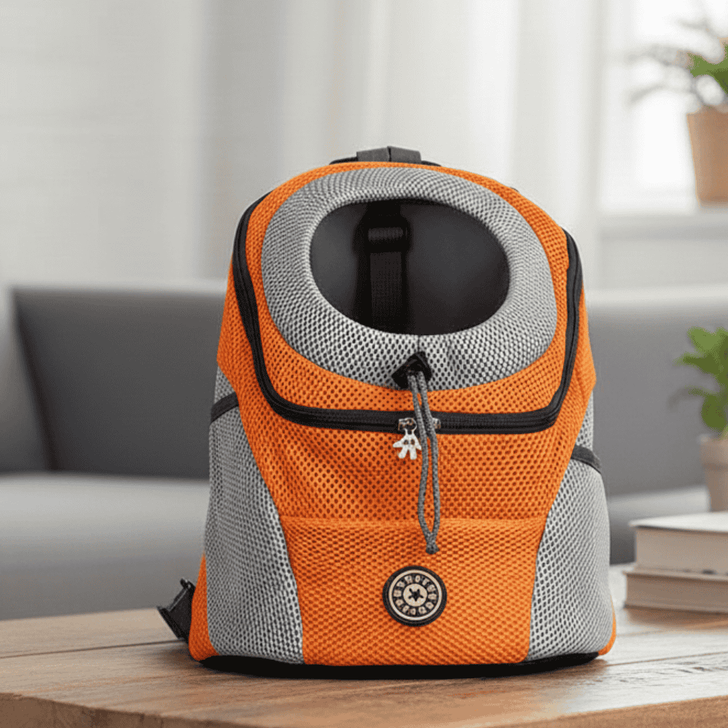 Pet Carrier Backpack Made of Breathable Mesh with Adjustable Straps and Safety Clip for Dogs and Cats