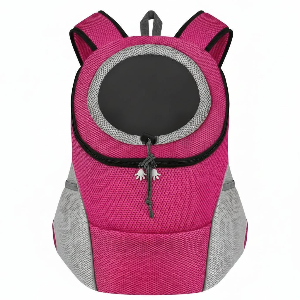 Pet Carrier Backpack Made of Breathable Mesh with Adjustable Straps and Safety Clip for Dogs and Cats