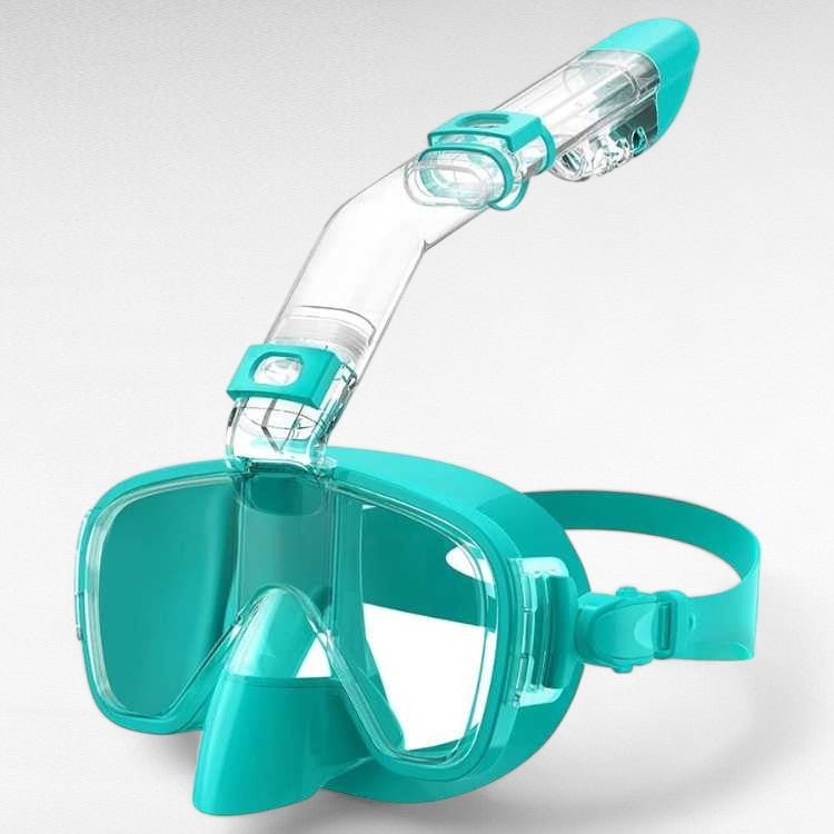 Faltbare Schnorchelmaske mit Dry-Top Schnorchel Anti-Beschlag-Sichtfenster und Verstellbarem Kopfband für Schnorcheln und Schwimmen