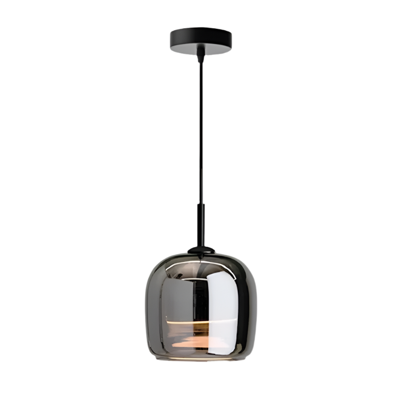 Bolania | Hängeleuchte - Style nordique - Schwarzer Glasschirm