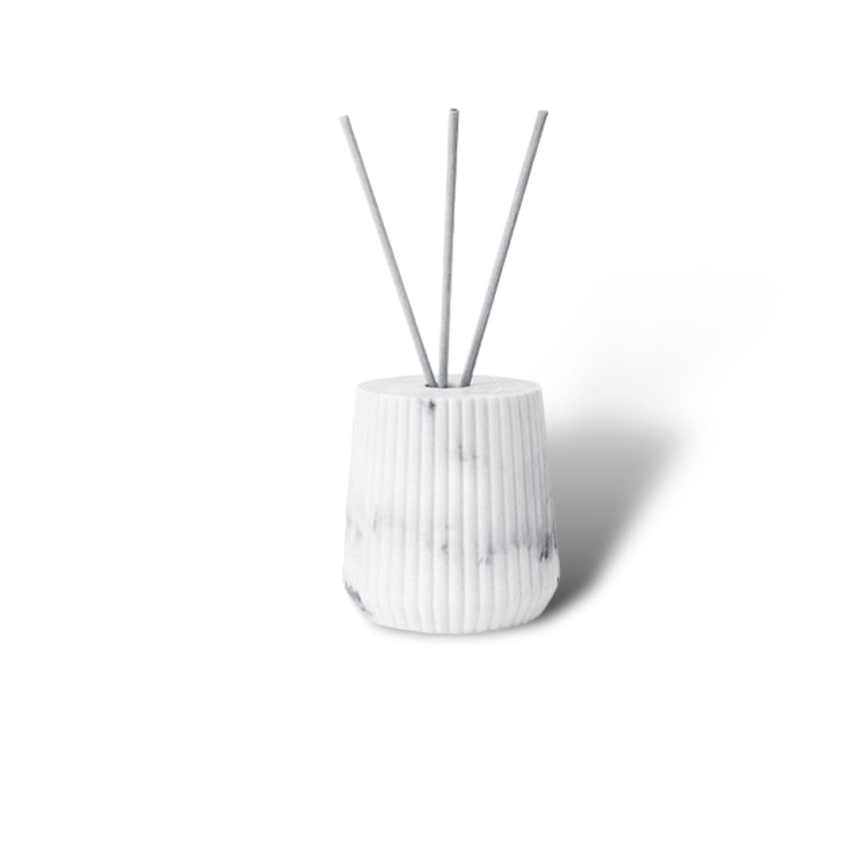 Bathroom Accessories in Marble Look with Ribbed Structure, Soap Dispenser, Tumbler and Storage Tray