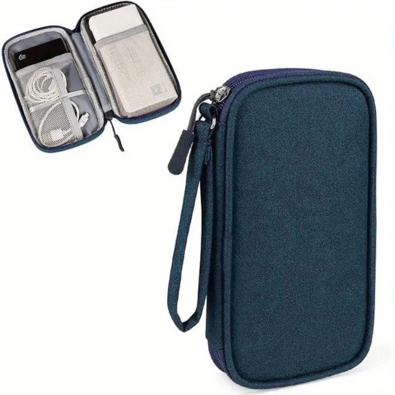 Reise - Etui für Kabel und Ladegeräte mit Mehreren Fächern aus Oxford - Gewebe Kompakt Leicht und Stoßfest - Bolania