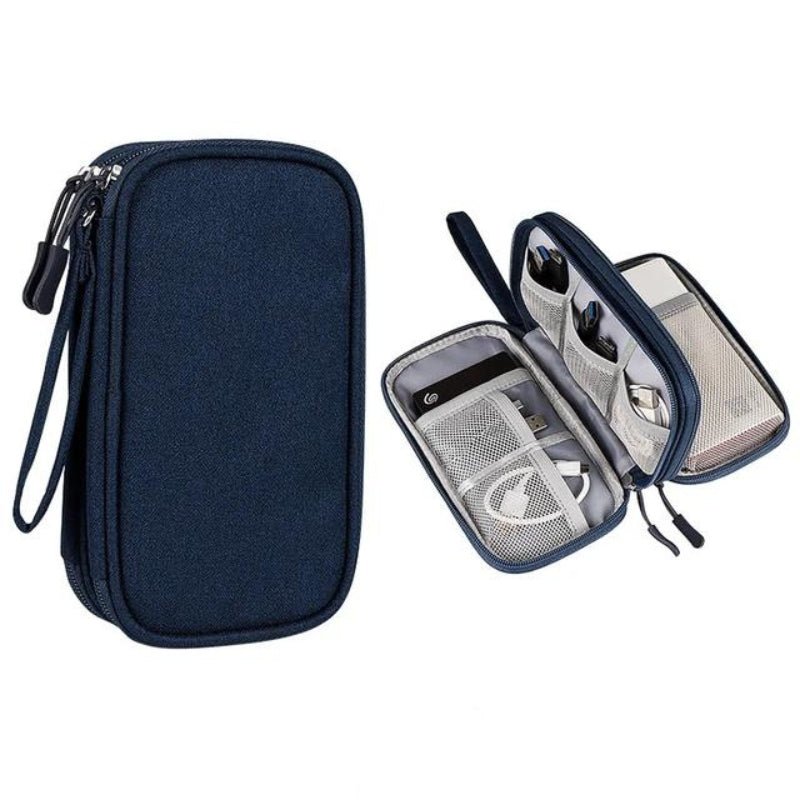 Reise - Etui für Kabel und Ladegeräte mit Mehreren Fächern aus Oxford - Gewebe Kompakt Leicht und Stoßfest - Bolania