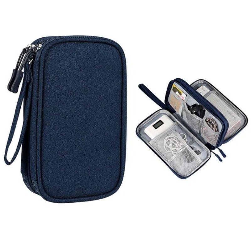 Reise - Etui für Kabel und Ladegeräte mit Mehreren Fächern aus Oxford - Gewebe Kompakt Leicht und Stoßfest - Bolania