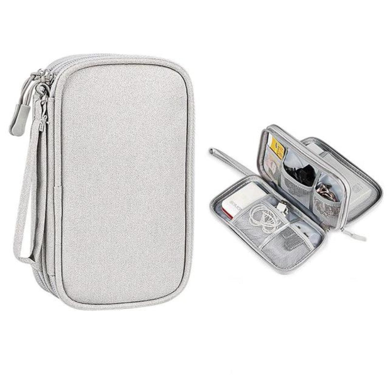 Reise - Etui für Kabel und Ladegeräte mit Mehreren Fächern aus Oxford - Gewebe Kompakt Leicht und Stoßfest - Bolania