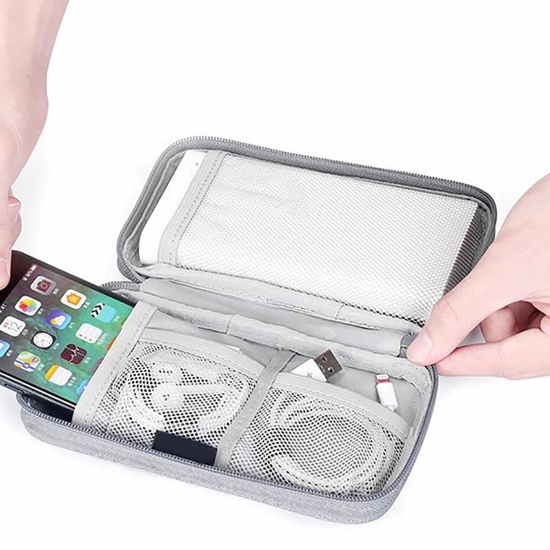 Reise - Etui für Kabel und Ladegeräte mit Mehreren Fächern aus Oxford - Gewebe Kompakt Leicht und Stoßfest - Bolania