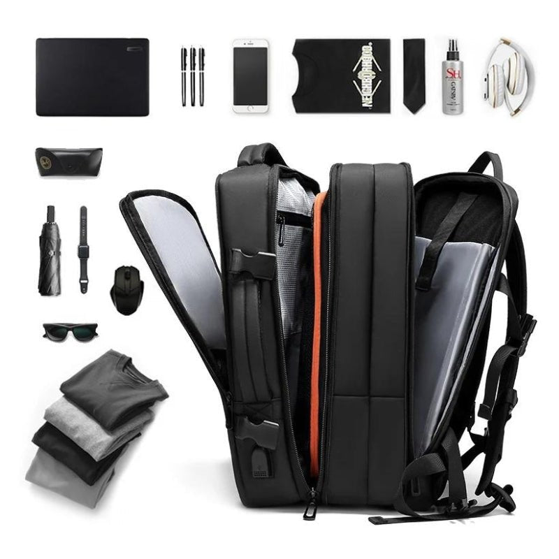 Reiserucksack Erweiterbar mit USB - Port Wasserabweisend Laptopfach 17 Zoll Mehrere Fächer für Handgepäck Business und Reise - Bolania