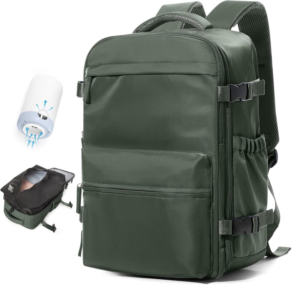 Reiserucksack mit Vakuum - Kompressionssystem und Elektrischer Pumpe Oxford - Gewebe 17 Zoll Laptopfach Wasserabweisend - Bolania
