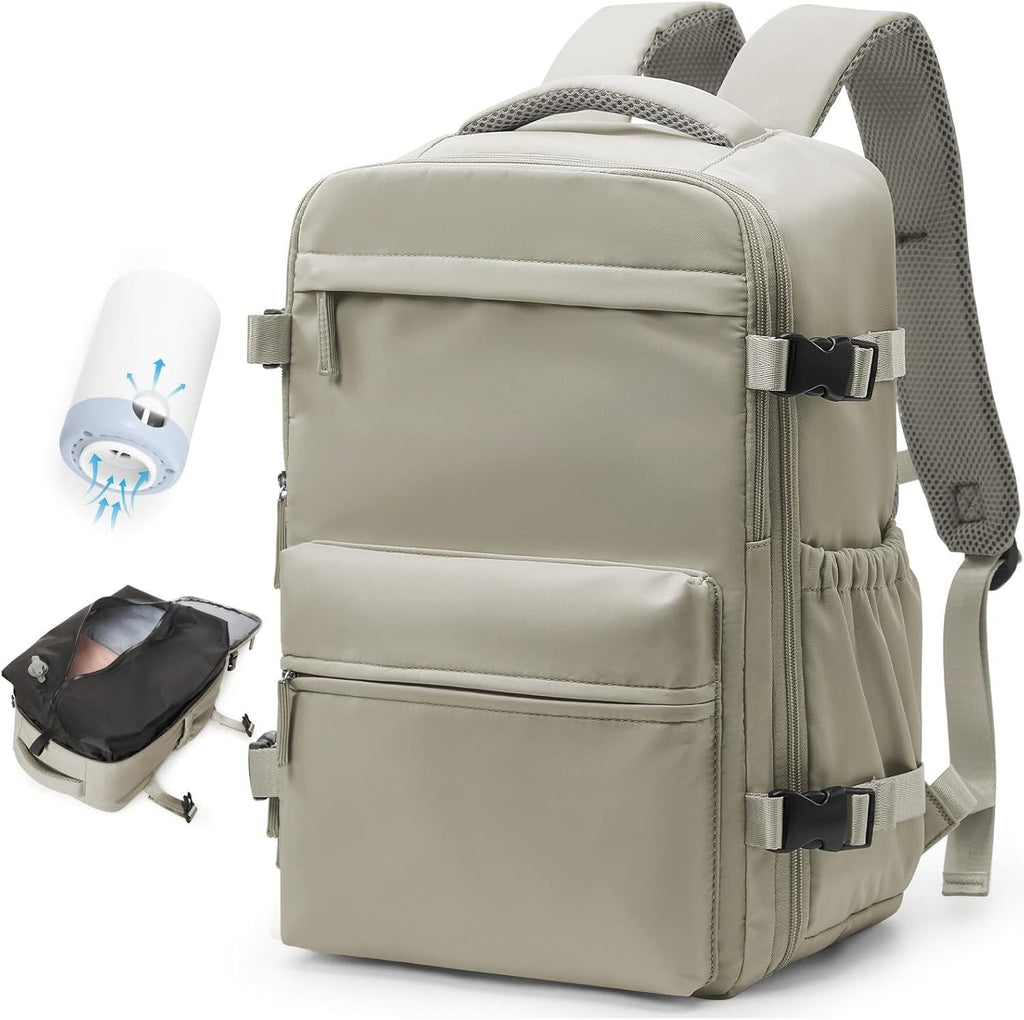 Reiserucksack mit Vakuum - Kompressionssystem und Elektrischer Pumpe Oxford - Gewebe 17 Zoll Laptopfach Wasserabweisend - Bolania