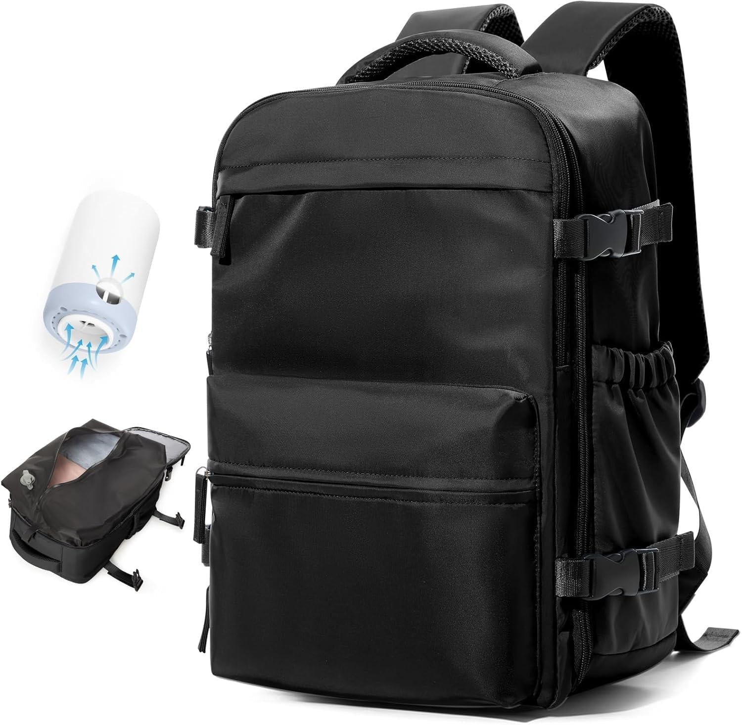 Reiserucksack mit Vakuum - Kompressionssystem und Elektrischer Pumpe Oxford - Gewebe 17 Zoll Laptopfach Wasserabweisend - Bolania